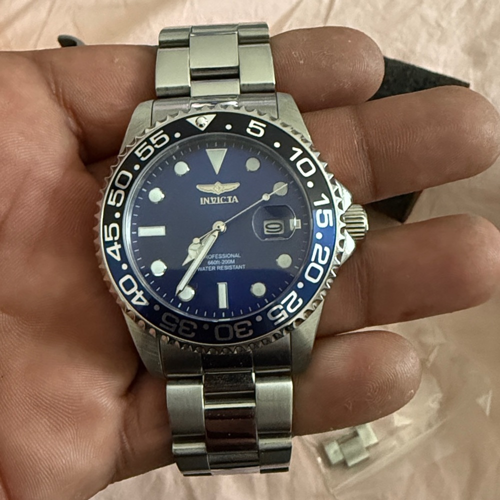 Invicta Blue Dial Silver Bracelet Watch